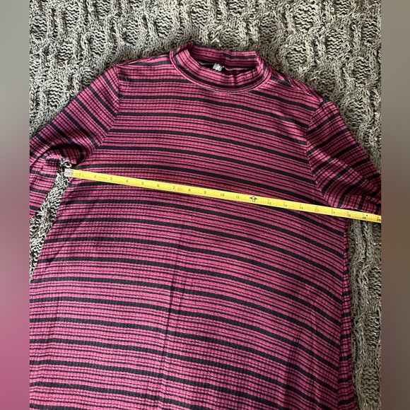 Final Touch Ribbed Super Soft Long Sleeve Mini Dress Size Large Color Burgundy - Picture 10 of 11